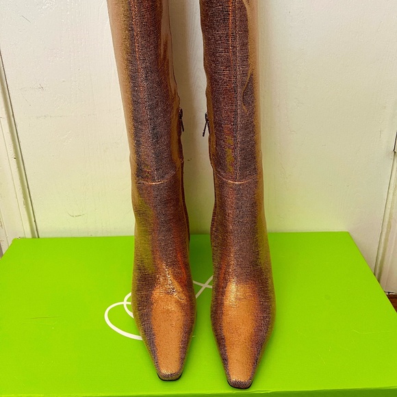 SAM EDELMAN SYLVIA WIDE CALF KNEE BOOT (DEEP GOLD)-10M - Picture 1 of 8